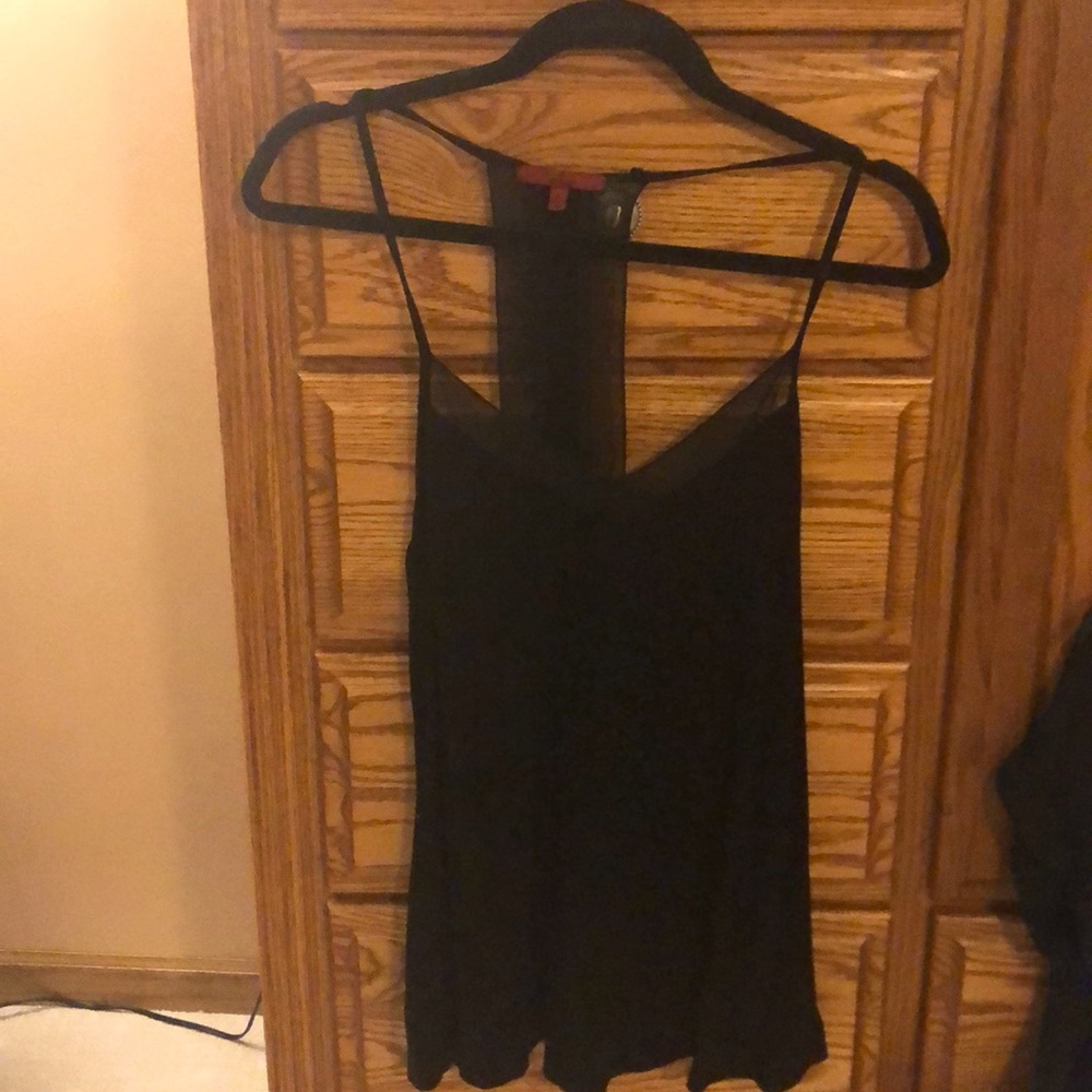 Black racer back tank top